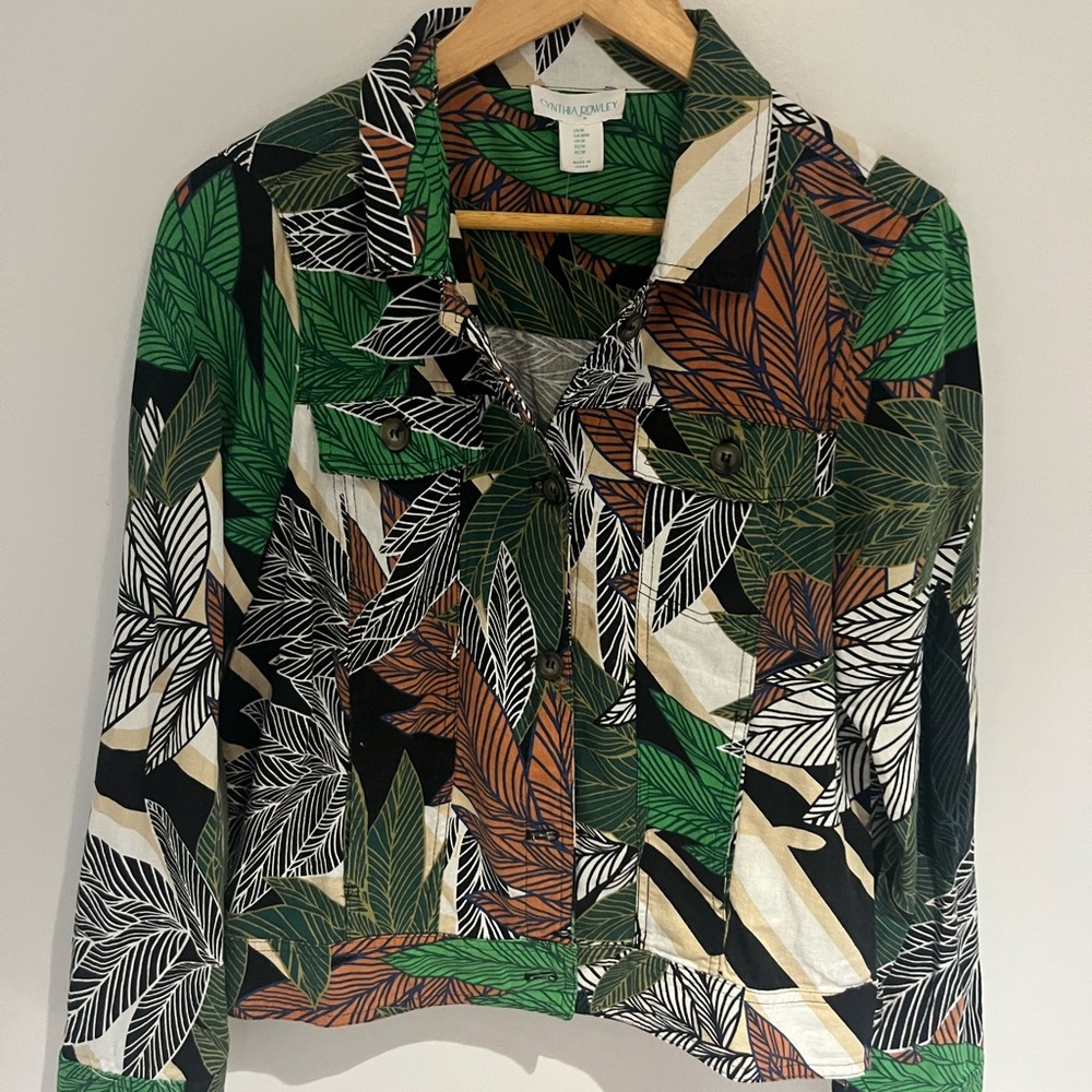 Cynthia Rowley Medium button down jacket jungle print - Picture 5 of 5